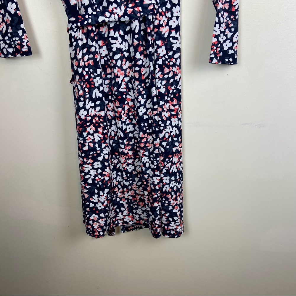 Banana Republic Blue White Pink Abstract Print Wrap‎ Dress Size XS Office - Picture 6 of 9